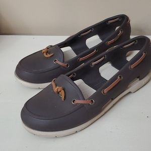 Crocs slip on shoes size 7 dark gray